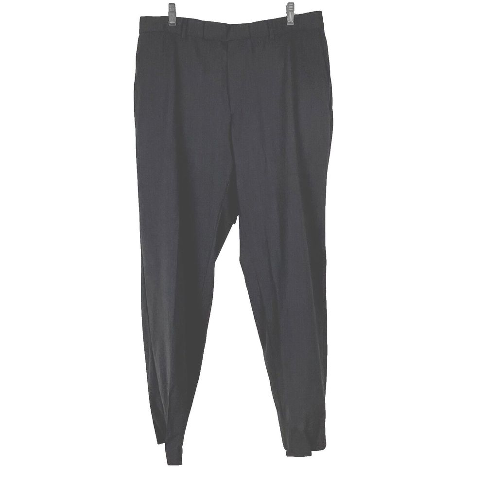 Hugo Boss James Brown US Dress Pants Mens 36R Grey Virgin Wool Stretch Trousers